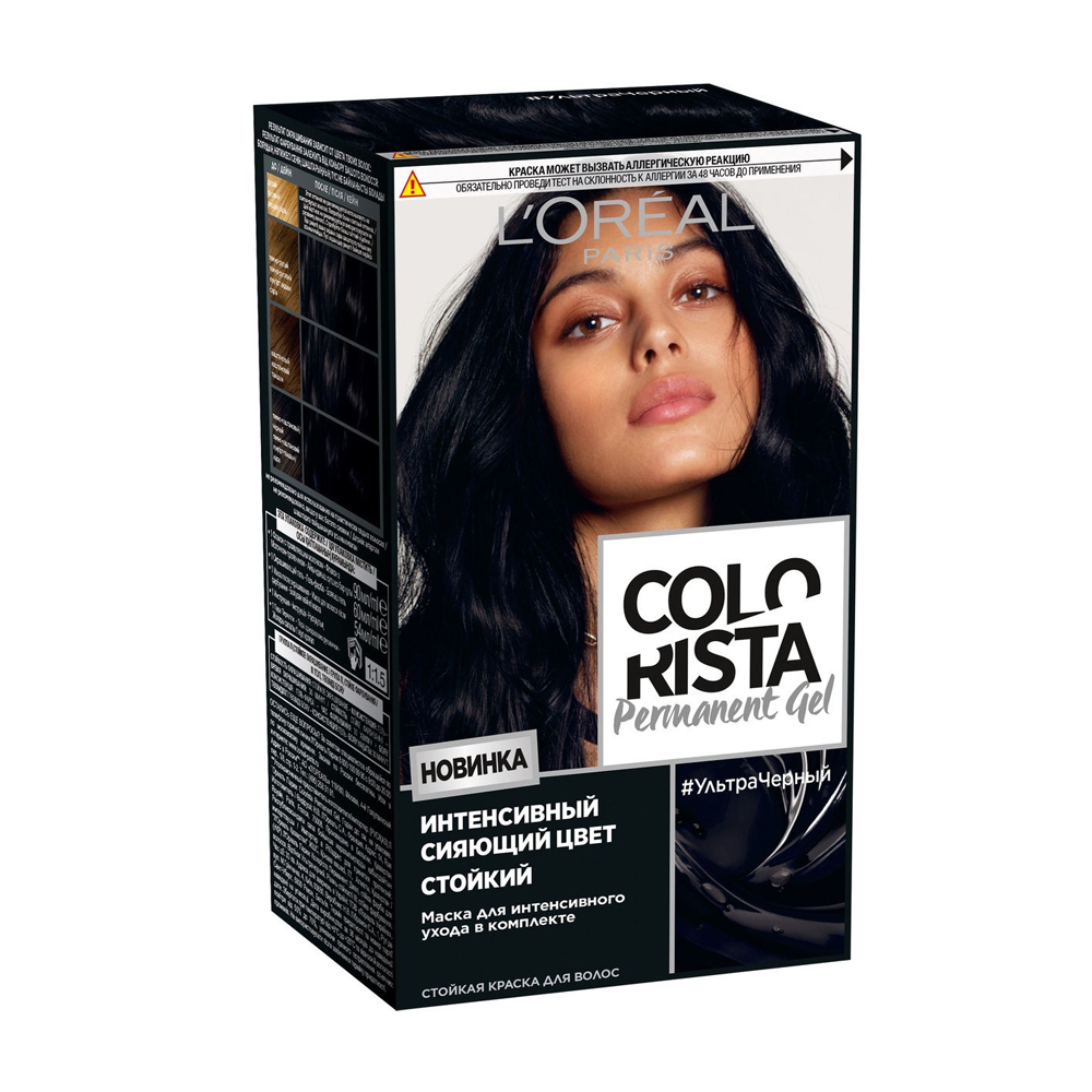 Стойкая краска для волос. Краска l'Oreal Paris Colorista permanent Gel для волос черный 204 мл. Колориста краска ультра черный. Colorista permanent Gel ультра черный. Крем-краска для волос `Loreal` Colorista ультра черный 150 мл.