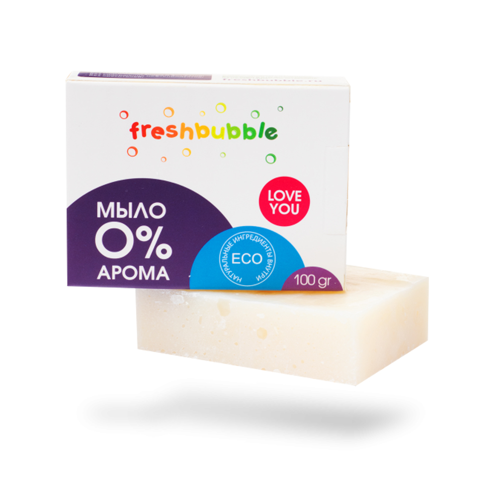 Levrana Freshbubble экологичное универсальноe мыло без аромата, 100 г